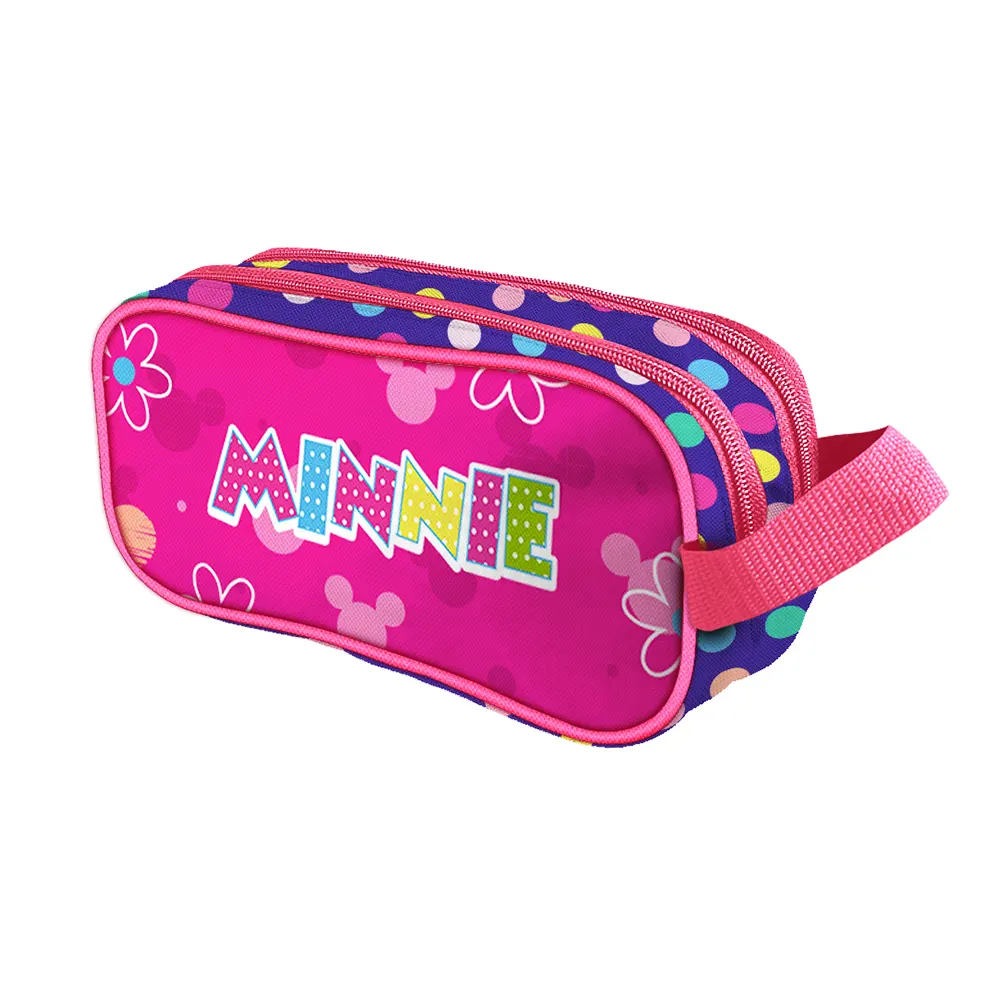 Cartuchera escolar de doble compartimento diseño minnie