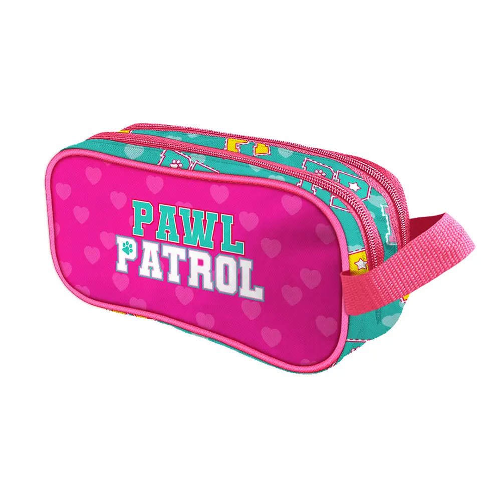 Cartuchera escolar de doble compartimento diseño paw patrol niña