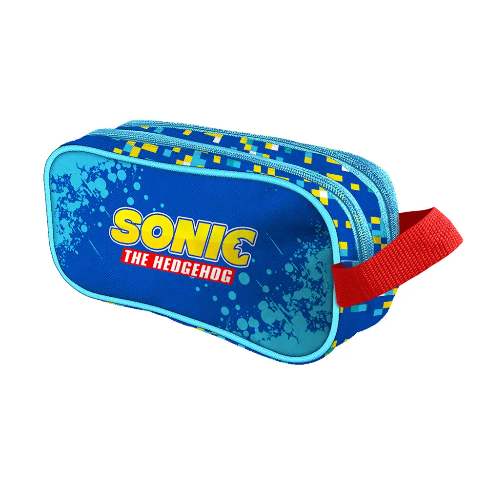 Cartuchera escolar de doble compartimento diseño sonic
