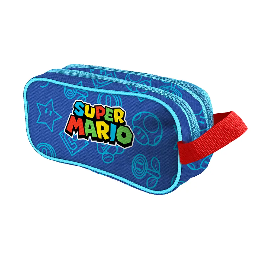 Cartuchera escolar de doble compartimento diseño super mario