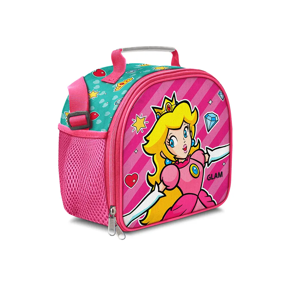 Lonchera infantil escolar princesa peach vista frontal