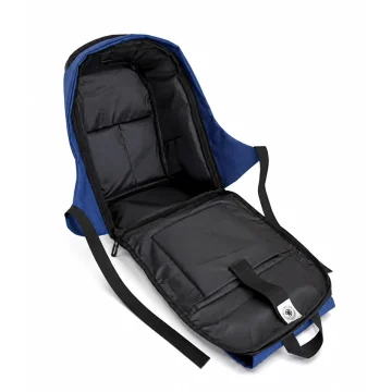 Interior de mochila antirrobo personalizada con compartimento acolchado para laptop de hasta 14 pulgadas