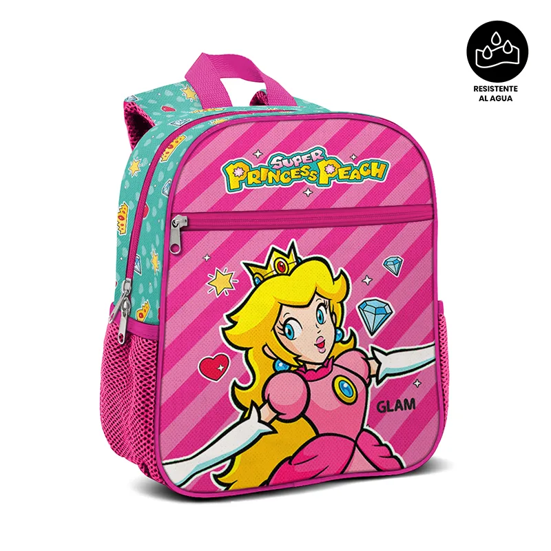 Mochila infantil doble compartimento diseño princesa peach